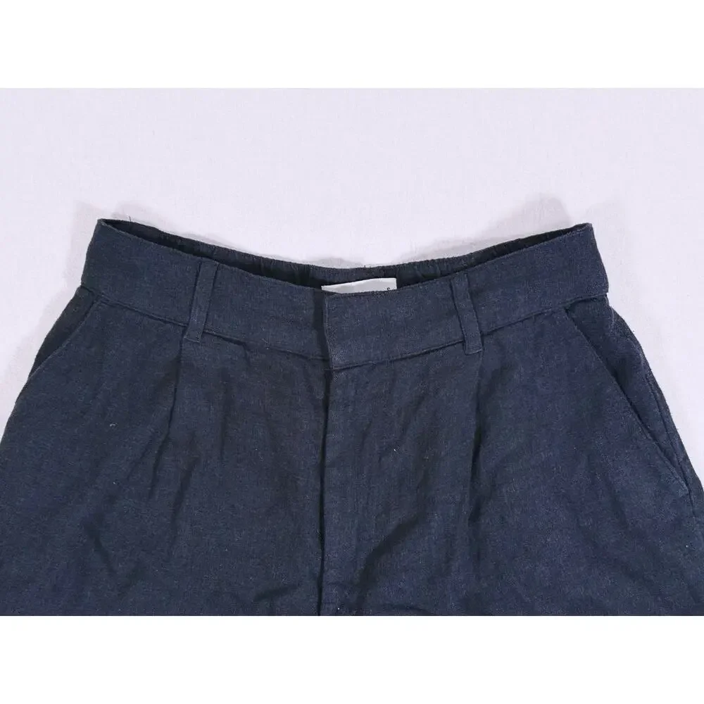 Abercrombie & Fitch Black Linen Blend High-Waist Shorts